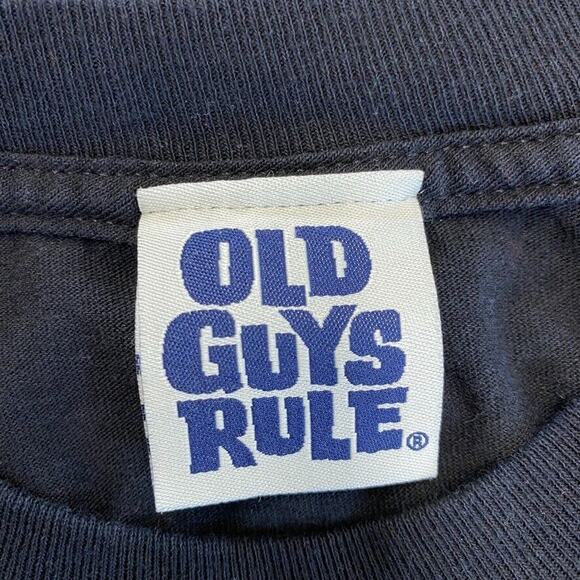 Old Guys Rule Tshirt Mens Large Black Graphic Larry Curly Mo Tee Short Sleeve - Picture 2 of 10